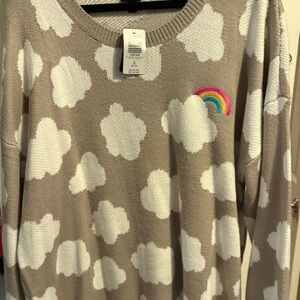 247- NWT torrid 3 cloud and rainbow sweater